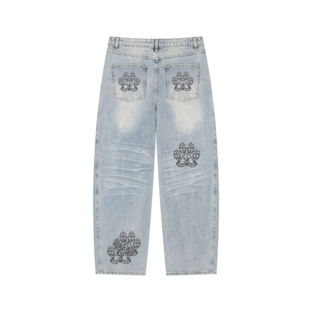 Men’s Enzyme Wash Wide Leg Jeans