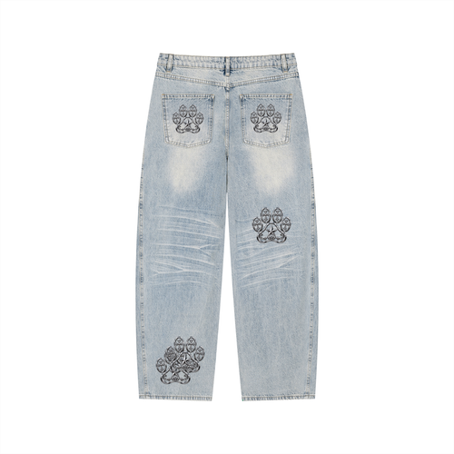Men’s Enzyme Wash Wide Leg Jeans