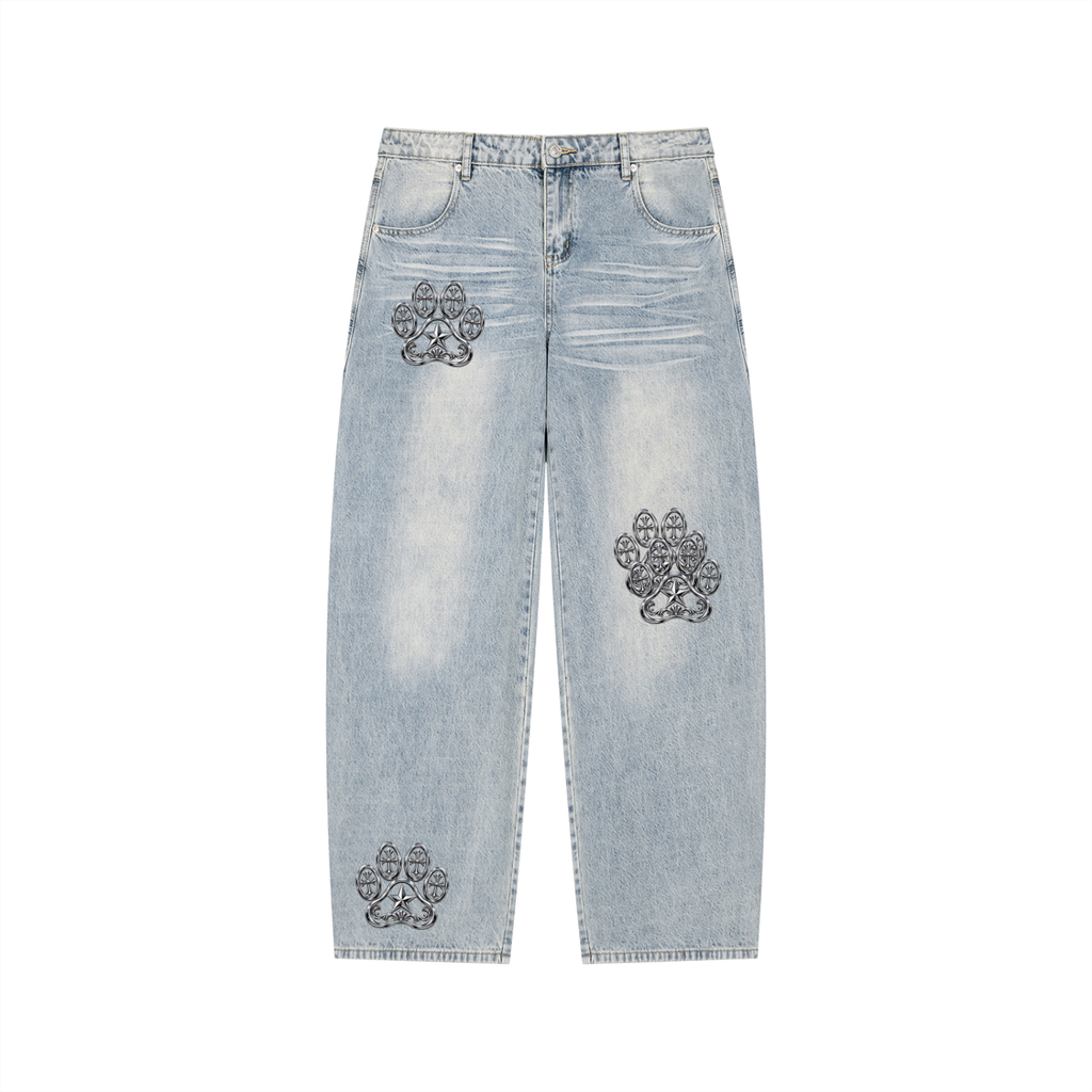 Men’s Enzyme Wash Wide Leg Jeans